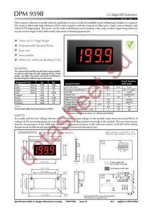 DPM 959B datasheet  